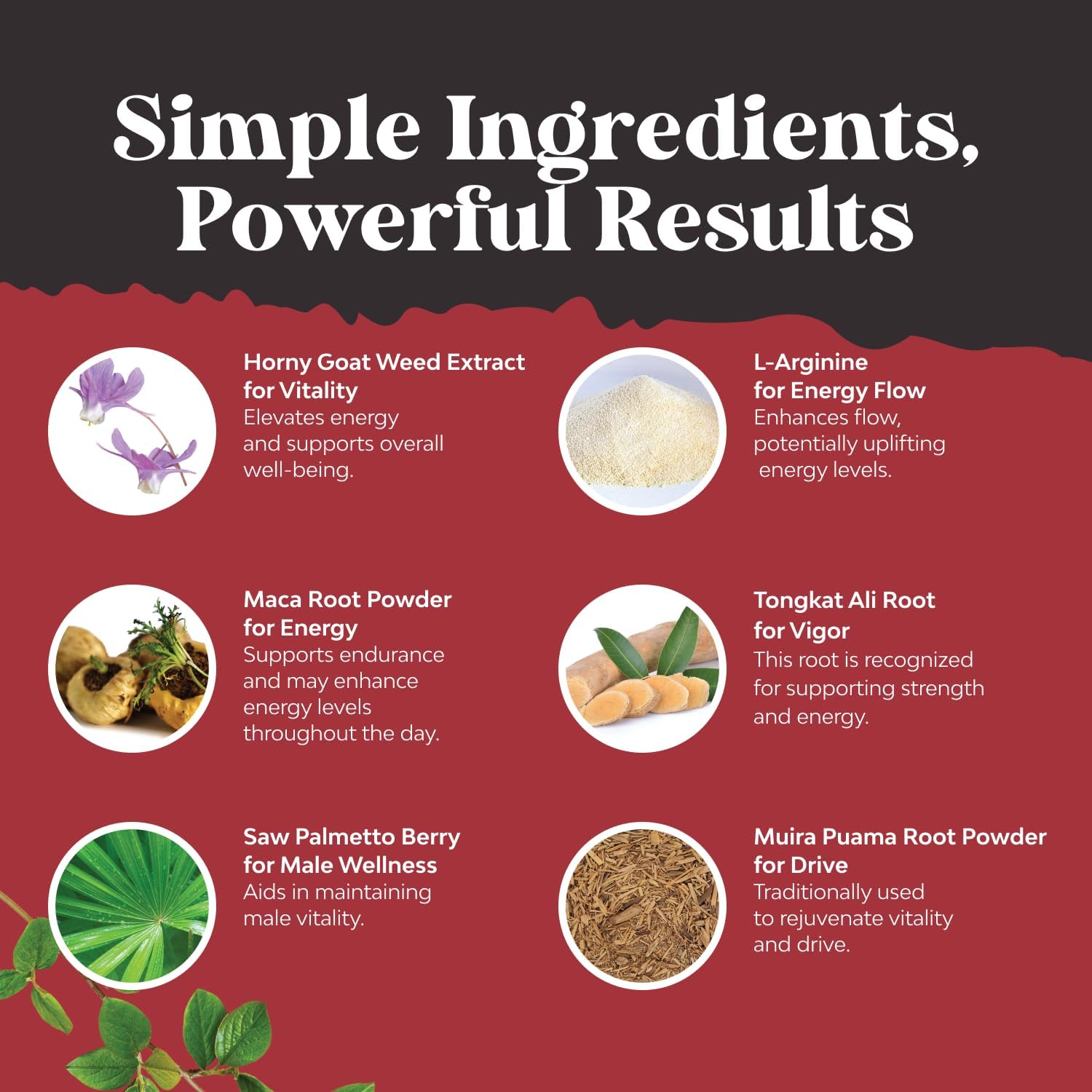 Horny Goat Weed for Men - Extra Strength Male Supplement with Black Maca Root, Tongkat Ali, Saw Palmetto & Panax Ginseng Extract for Stamina & Energy - 180 Capsules