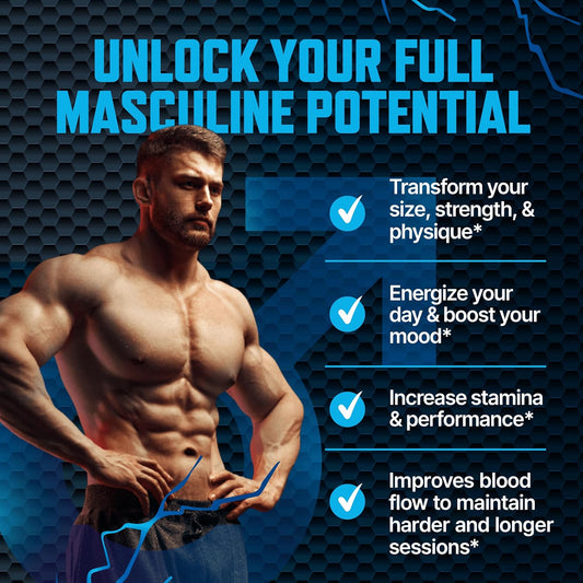 Testosterone Booster Gummies, Male Enhancing Supplement, Enlargement Gummies for Men , Male Enhancement Chews Energy, Strength, Stamina, Endurance, Performance, Natural Blue Berry Chews