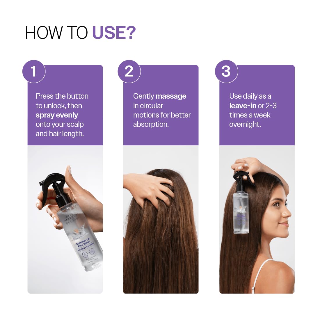 Nature X Science Rosemary Water Spray for Hair Growth & Hair Thickness with Rice Water |100% Natural Extract | Soft & Smooth Hair| Controls Hairfall| Non-Greasy & Fast Absorbing | 200Ml