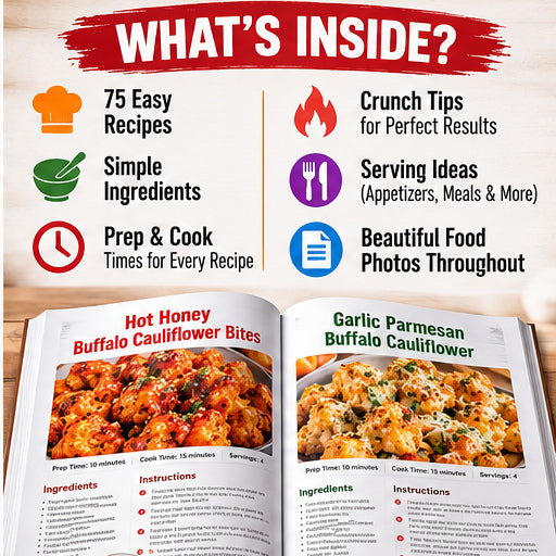 75 Easy Air Fryer Buffalo Cauliflower Bites Recipes – Digital Cookbook PDF