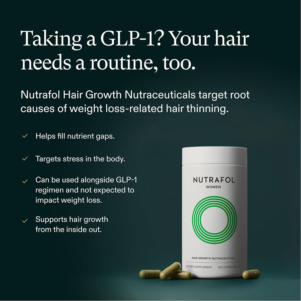 Nutrafol Women Hair Growth Supplements, Ages 18-44, 1-Month Bottle