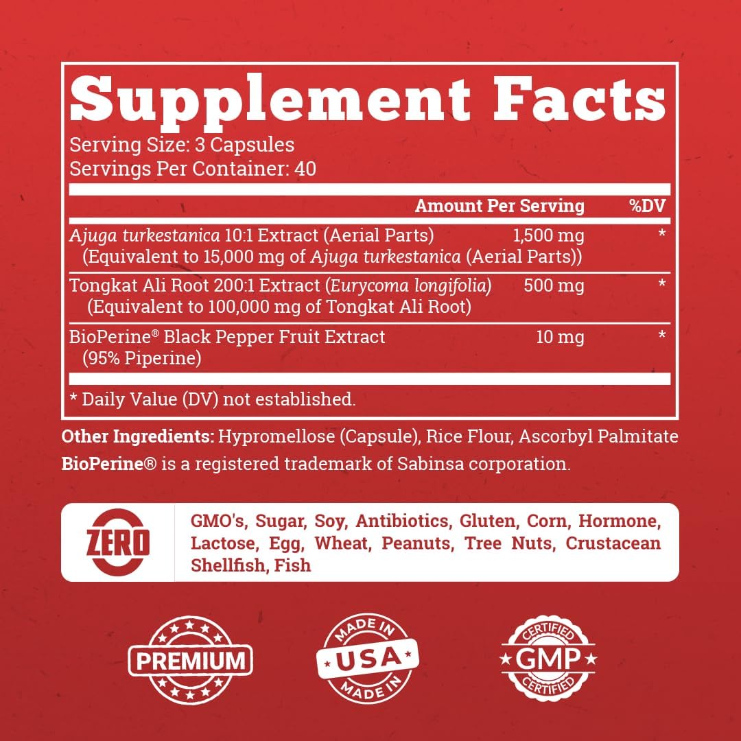 Old School Labs Testosterone Supplement for Men – Turkesterone, 120 Caps with Turkesterone Testosterone Supplement for Men