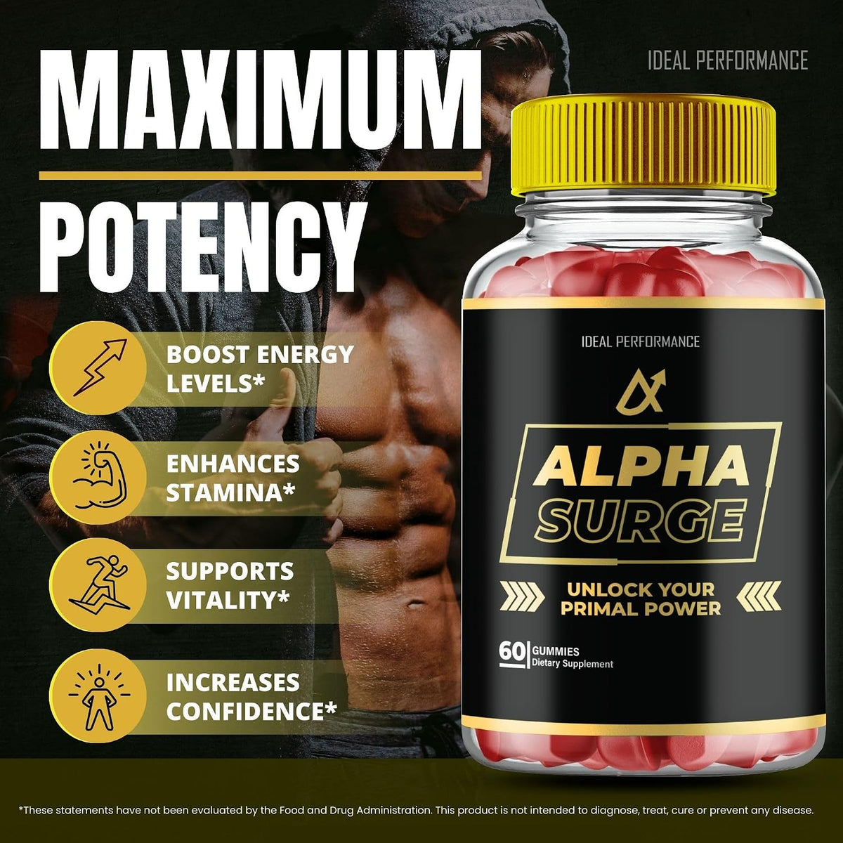 Alpha Surge Max - Alpha Surge Gummies, Official Alpha Surge Gummies for Men - Maximum Strength Performance, All Natural Support Overall Health and Wellness, AlphaSurge Advanced Formula Support Gummy Reviews (2 Pack)